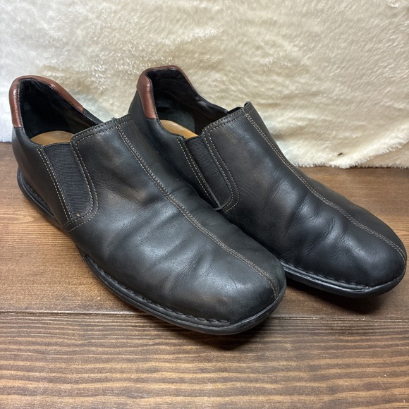 Cole Haan Other - Cole Haan Zeno Loafers Mens 12M Black Brown Leather Slip On Two Tone C07485